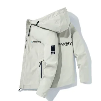 Куртка-бомбер Discovery 2023, Мужская ветровка, пальто на молнии, Весенне-осенняя Повседневная рабочая куртка, Модная куртка для приключений на открытом воздухе