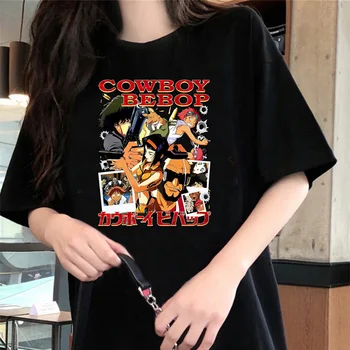 ковбойская одежда в стиле бибоп, футболка для мужчин, y2k, повседневные винтажные японские футболки с аниме