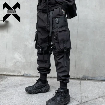 Тактические брюки-карго в стиле хип-хоп, Мужские джоггеры с несколькими карманами, Осенние функциональные уличные брюки с эластичной резинкой на талии
