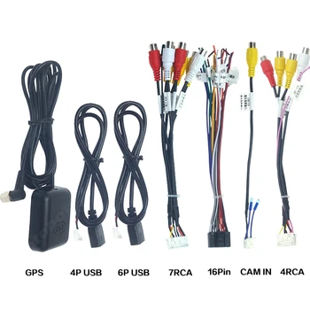 Автомобильный кабель Универсальные Силовые Кабели BT Радио GPS HD Мультимедийный плеер Реверсивный вход Автоматическое Головное устройство Стерео Комплект Жгутов проводов