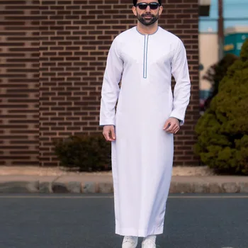 Им Абая Ислам мусульманская Мужская одежда Арабских халат с длинными рукавами Galabia Musulamne Бубу человек Qamis جلباب رجالي 2023