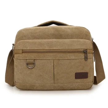 Мужская сумка через плечо в стиле ретро, однотонная повседневная сумка-мессенджер, модная сумка на молнии, многофункциональная мужская сумка через плечо
