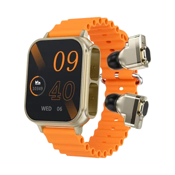 Новейшая мода 1,96 дюймов N22 Два в одном Smartwatch TWS Наушники Музыкальные Смарт-часы Ultra 8 Смарт-часы с Наушниками