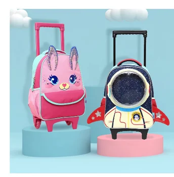 Картонная детская школьная сумка-тележка на колесиках для мальчиков, Детский Чемодан, Багаж для малышей, Сумка на колесиках, Детский багаж, путешествия