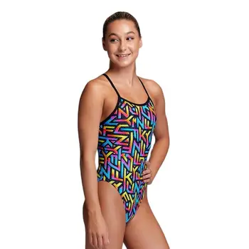 Купальник для девочек, цельный тонкий плечевой ремень, удобный костюм для функциональных тренировок, комбинезон для плавания в открытой воде
