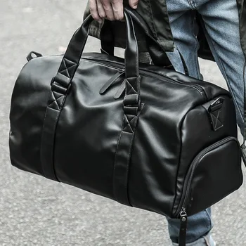 Мужская кожаная дорожная сумка Независимого хранения, Большие сумки для фитнеса, сумка для багажа, сумка на плечо, Деловая сумка-тоут Большой емкости