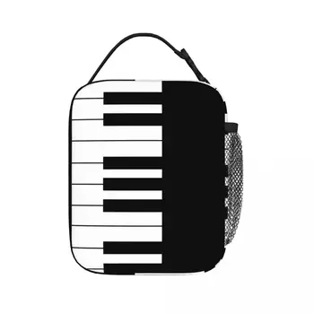 Клавиши пианино Изолированные сумки для ланча, Сменные сумки для пикника, термоохладитель, ланч-бокс, сумка для ланча для женщин, работы, детей, школы