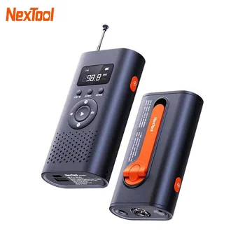 NexTool 6 В 1 Аварийное радио с рукояткой AM FM Наружное портативное погодное радио с блоком питания 4500 мАч, зарядным устройством для телефона, фонариком