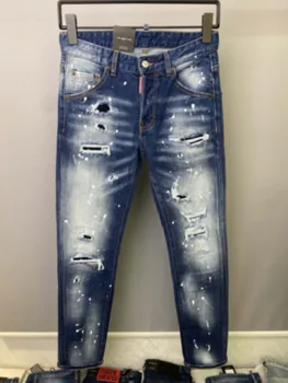 2023 Новые джинсы для модных мужчин, светлые и слегка эластичные, простые и универсальные, модная расцветка для vintage slim fittin