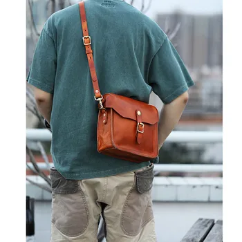 Высококачественная роскошная мужская маленькая сумка для телефона из натуральной кожи, дизайнерский органайзер ручной работы, сумка-мессенджер из натуральной воловьей кожи для вечеринок