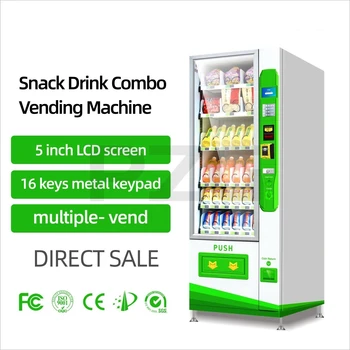 Небольшой торговый автомат с индивидуальным логотипом, Продажа комбинированных торговых автоматов с закусками и напитками