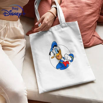 Женские сумки Disney Donald Duck, клубные сумки с Микки Маусом, холщовые сумки-тоут для школы, Многоразовая хозяйственная сумка, сумка-тоут