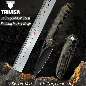 TRIVISA Складной карманный нож с зажимом, 3,48 