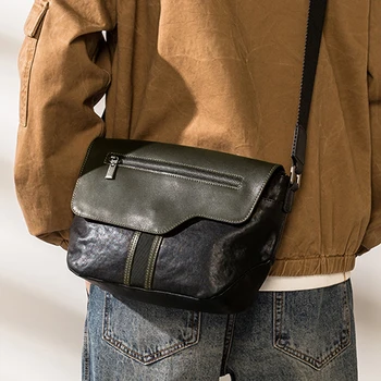 AETOO Оригинальная кожаная высококачественная нишевая сумка на одно плечо, мужская сумка из кожи растительного дубления, индивидуальность, ретро сумка через плечо для пригородных поездок