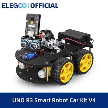 ELEGOO UNO R3 Project Smart Robot Car Kit V4, Интеллектуальный и обучающий Игрушечный автомобильный Роботизированный комплект для Arduino Learner DIY Kit