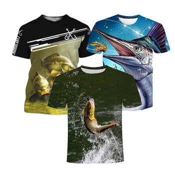 Забавная футболка Fishinger Carp Fish Fisherman, Мужские футболки из полиэфирного волокна с коротким рукавом, Мужские Camisetas, Крутая летняя футболка