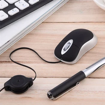 Мини Выдвижная мышь Портативная проводная мышь Mini USB Эргономика Мыши для домашнего офиса для компьютера ПК ноутбука
