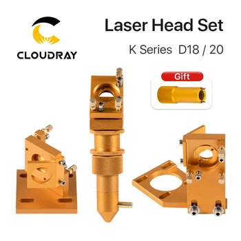 Cloudray K Series CO2 Лазерная головка Набор D12 18 20 FL50.8mm Объектив Золотистого Цвета для 2030 4060 K40 Лазерный Гравировальный станок для резки