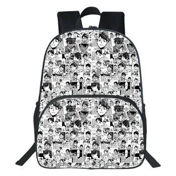 Haikyuu рюкзак для подростков, школьные сумки, детская сумка для книг с аниме, мультяшные дорожные повседневные сумки Mochilas 16 дюймов. Поддержка пользовательских