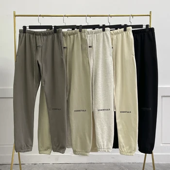 Мужские тренировочные брюки первой необходимости со светоотражающими буквами, свободные брюки в стиле хип-хоп, Унисекс, высококачественные хлопковые брюки для бега трусцой