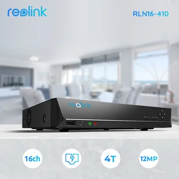 Reolink 16CH Система видеонаблюдения 4K 12MP PoE NVR Сетевой Видеомагнитофон 4TB HDD Обнаружение человека/Автомобиля для 8-Мегапиксельных IP-камер Безопасности