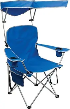 Складной стул с тенью для кемпинга, Полиэстер, Подлокотник |Складной, Королевский синий, 2 'L x 3 'W x 4,3'H (160048DS)