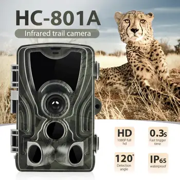 HC-801A Охотничья Камера Камера для Разведки дикой природы 16MP 64GB Trail Camera IP65 Фотоловушки 0,3 с Время срабатывания 940 нм Дикая Камера Горячая