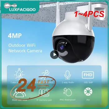 1-4 шт. PTZ WiFi IP-камера 4k AI Обнаружение человека Цветное Ночное видение Аудио- И Видеозаписи Камеры Наружного видеонаблюдения CCTV