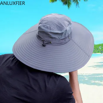 Мужская шляпа рыбака, летняя кепка для рыбалки на открытом воздухе, Мужская сетка, Дышащая защита от солнца, Широкий карниз, Повседневные крутые шляпы Рыбака H7251