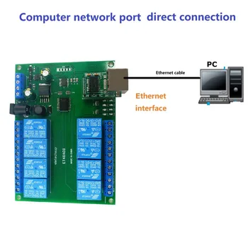 Модуль реле Ethernet DC 12V 8 Каналов Ведомый модуль Реле Сетевой коммутатор Modbus MQTT TCP UDP Web HTTP RS485 Модуль таймера