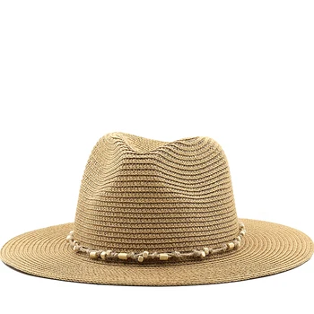 Панама 58-60 см, Летние солнцезащитные шляпы для женщин, Мужские Пляжные Соломенные шляпы, Модные Солнцезащитные кепки с защитой от ультрафиолета, Дорожные шапки Chapeu Feminino
