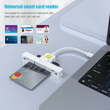 USB2.0/Type-C Устройство для чтения банковских карт с чипом Портативный Считыватель карт общего доступа Складной Считыватель CAC для банкомата Windows/Mac OS/Android