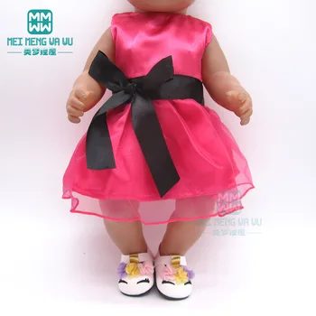 Одежда для куклы, платье с бантом, джинсовое платье, аксессуары для новорожденных кукол 43 см и подарок для американской девочки