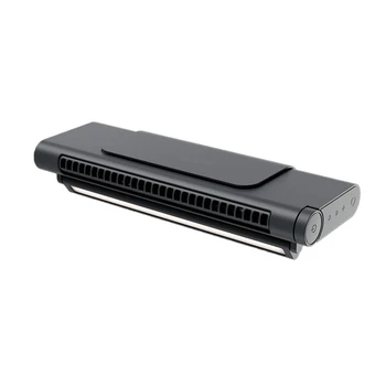 USB Офисный портативный вентилятор для зарядки без листьев Компьютерный зажим для экрана Сильный подвесной вентилятор для экрана (черный, 1 комплект)
