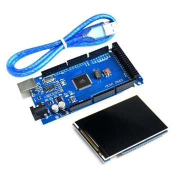 3,5-Дюймовый модуль с цветным экраном TFT, Аксессуары для платы Arduino Mega2560 R3 с кабелем