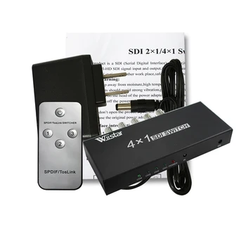 Wiistar SDI Switcher 4x1 КОНЦЕНТРАТОР SDI Интеллектуальный Коммутатор Расширитель 4 В 1 Конвертер для 3G HD SD Монитора Камеры Безопасности CCTV