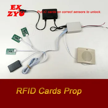 Модернизированный реквизит для RFID-карты в реальной игре escape room разместите идентификационные карты на датчиках правой карты, чтобы сбежать из камерной комнаты EX ZYU