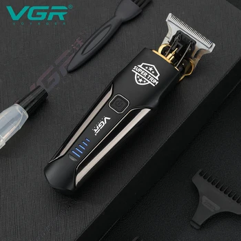 VGR V-287 триммер для стрижки волос с Т-образным лезвием, заряжающийся через USB, Профессиональный Электрический беспроводной триммер для волос для мужчин, Мужской станок для бритья