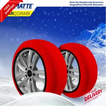Зимние носки для автомобильных шин-Активная серия для зимнего удобного захвата (текстильная цепь противоскольжения- для безопасного вождения по заснеженной и обледенелой дороге)