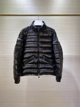 2023 новая зимняя мужская яркая куртка-пуховик со стоячим воротником, легкий 90% белый утиный пух, высококачественное черно-зеленое пальто