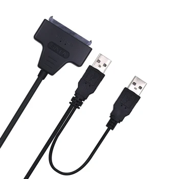 USB 2,0 SATA 7 + 22Pin к USB 2,0 Кабель-адаптер Для 2,5 HDD Жесткого диска Ноутбука Медь + ABS Оболочка Высокое Качество Прямая Доставка