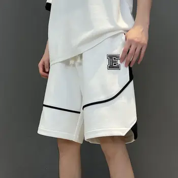 Американские баскетбольные шорты Мужские Летние Тонкие Модные Брендовые Свободные Большие спортивные Повседневные Брюки Ice Silk с разрезом