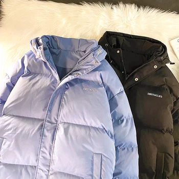 Новые мужские зимние куртки с теплой подкладкой и капюшоном, модные парки для пар