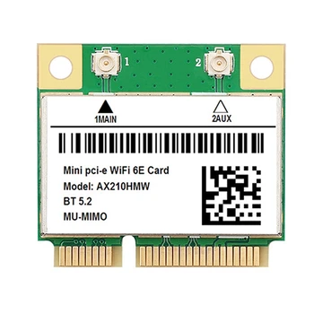 AX210 5374M WIFI 6E 5G гигабитная беспроводная сетевая карта MINI PCIE 5,2 Модуль сетевой карты Bluetooth с антенной 8 дБ