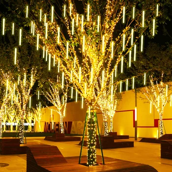 Светодиодные фонари для метеоритного дождя 30/50 см, Уличные садовые Водонепроницаемые гирлянды для свадебной вечеринки, Рождественские украшения
