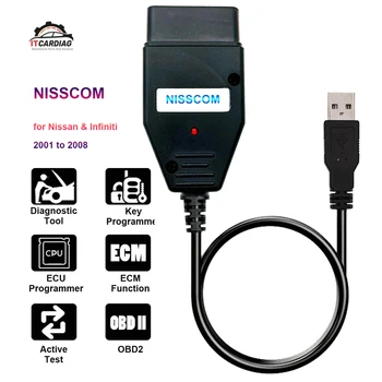 ITCARDIAG NISSCOM для Nissan и Infiniti 2001-2008 OBD2 Диагностический инструмент Сканер кода Поддержка ECM ABS Программный ключ Иммобилайзера