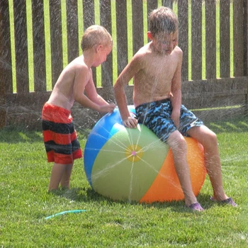 Многоцветная Детская водная игрушка На открытом воздухе Гигантский Надувной пляжный мяч Разбрызгиватель Надувной Водный мяч Играть весело Экологический ПВХ